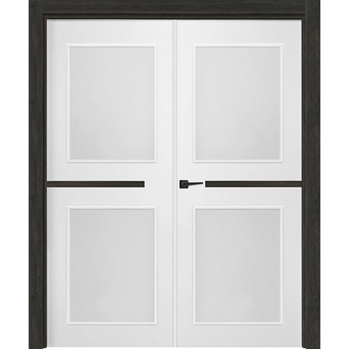 Puerta doble denver c-carbón derecha con cristal mate de 9x145x203cm