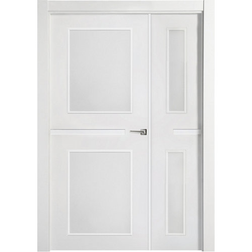 Puerta denver blanco apertura izquierda con cristal de 11x105cm