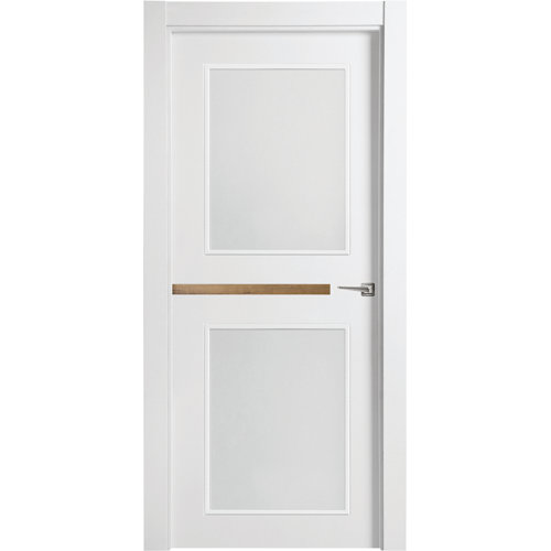 Puerta denver gold blanco apertura izquierda con cristal de 9x82,5cm