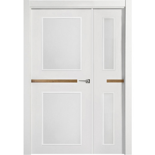 Puerta denver gold blanco apertura izquierda con cristal de 125 (82,5+42,5) cm
