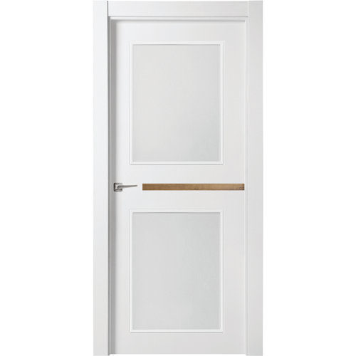Puerta denver gold blanco apertura derecha con cristal 11x72,5cm