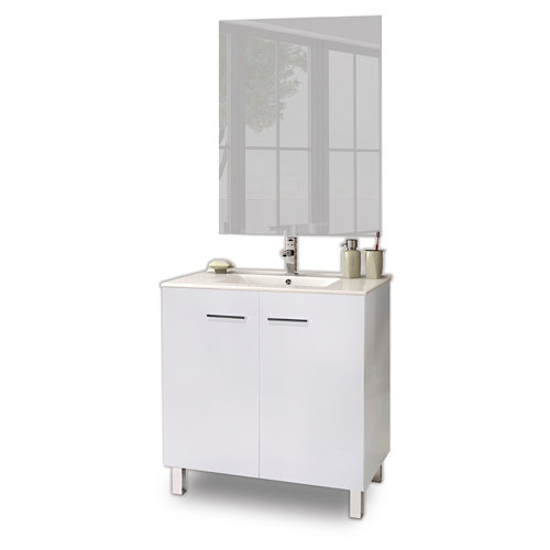 Conjunto de mueble de baño mindoro 80 blanco de la marca LAZOS BATH en acabado de color Blanco fabricado en Aglomerado