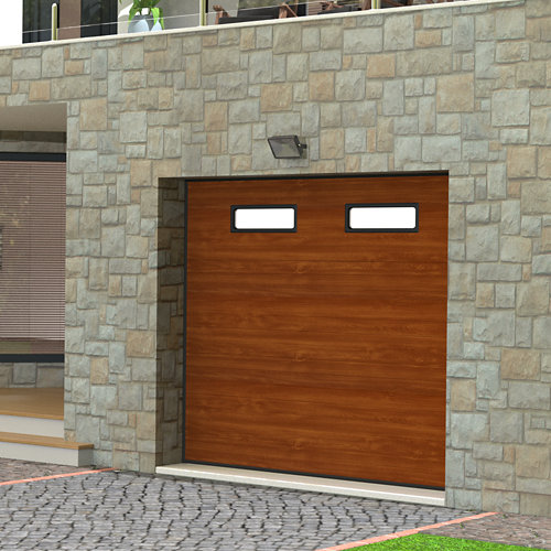 Puerta de garaje motorizada sintra roble de 250x212,5 cm