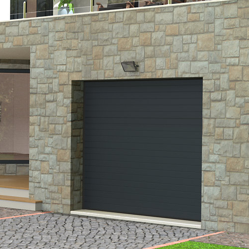 Puerta de garaje motorizada cascais antracita de 250x212,5 cm