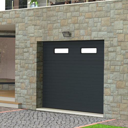 Puerta de garaje motorizada sintra antracita de 250x212,5 cm