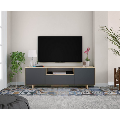 Mueble tv zaira roble canadian y antracita 46x150x41cm