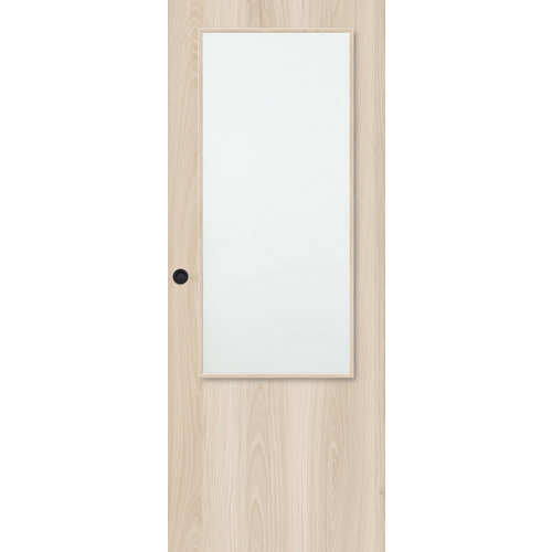 Puerta corredera lisboa plus crema con cristal de 82.5 cm con uñero y condena