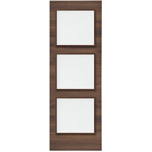 Puerta corredera vidriera oslo nogal 82,5cm