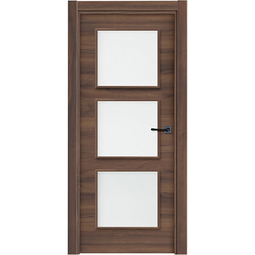 Puerta vidriera oslo nogal 11x82,5 cm izquierda