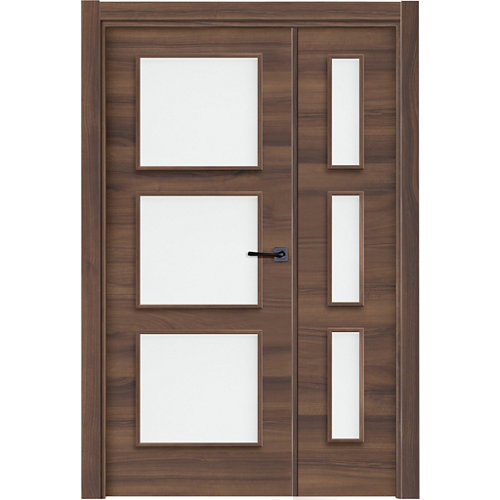 Puerta vidriera oslo nogal 11x115 cm (42,5+72,5 cm) izquierda
