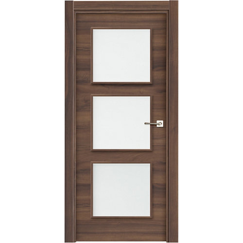 Puerta vidriera oslo nogal 82,5 cm derecha