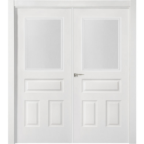 Puerta indiana plus blanco apertura derecha con cristal de 9x145cm