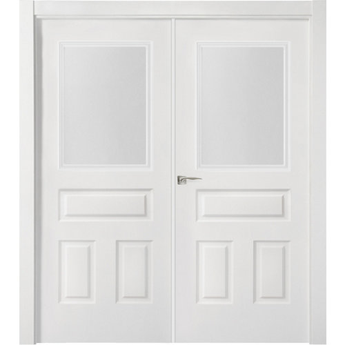 Puerta indiana plus blanco apertura derecha con cristal de 11x125cm