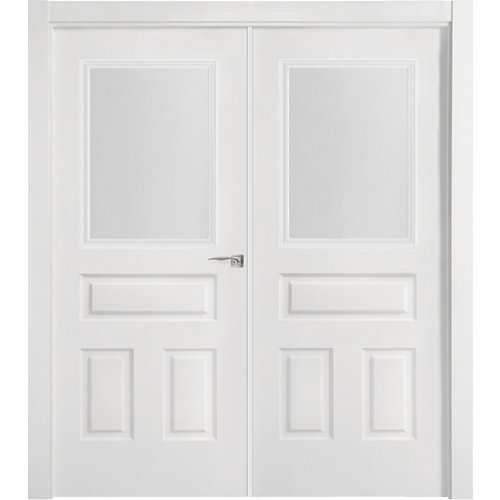 Puerta indiana plus blanco apertura izquierda con cristal de 11x145cm