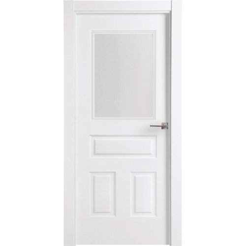 Puerta indiana plus blanco apertura izquierda con cristal de 9x82,5cm