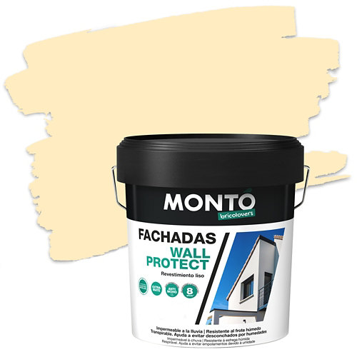 Pintura para fachadas acrílica wall proect montó 4l marfil