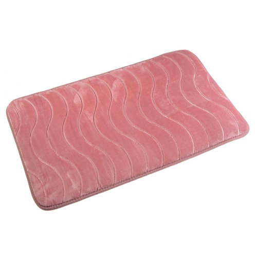 Alfombra de baño rectangular brant 45x75 cm rosa de la marca Blanca / Sin definir en acabado de color Rosa fabricado en Algodón