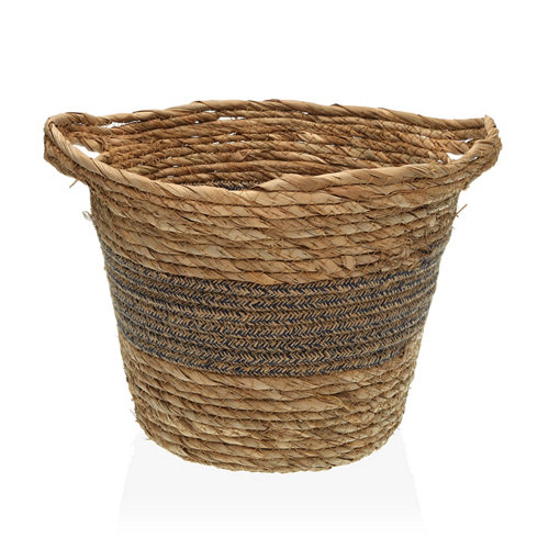 Cesta cesta con asas gris / plata 26x21 cm de la marca Blanca / Sin definir en acabado de color Gris / plata fabricado en Papel