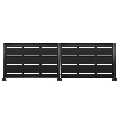 Kit valla de acero galvanizado rayas negro 306x100x13 cm de la marca Blanca / Sin definir en acabado de color Negro fabricado en Acero