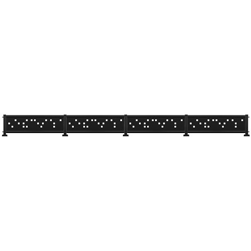 Kit valla de acero galvanizado cuadros negro 606x50x13 cm de la marca Blanca / Sin definir en acabado de color Negro fabricado en Acero