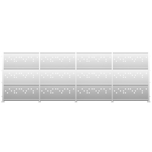 Kit valla de acero galvanizado cuadros blanco 606x200x13 cm de la marca Blanca / Sin definir en acabado de color Blanco fabricado en Acero