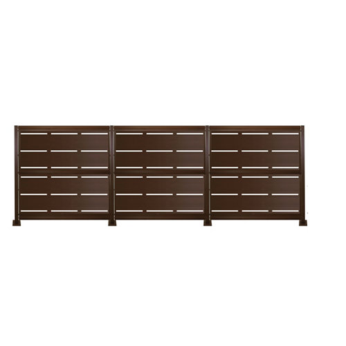 Kit valla de acero galvanizado rayas marrón forja 456x150x13 cm de la marca Blanca / Sin definir en acabado de color Marrón fabricado en Acero