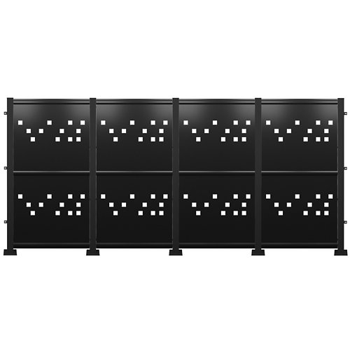 Kit valla de acero galvanizado cuadros negro 606x150x13 cm de la marca Blanca / Sin definir en acabado de color Negro fabricado en Acero