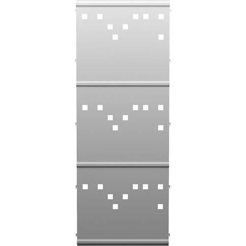 Panel remate valla acero galvanizado franja cuadros blanco 194x73,5 cm de la marca Blanca / Sin definir en acabado de color Blanco fabricado en Acero