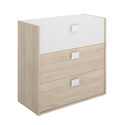 Kit vestidor blanco extensible dress 1 barra, 2 estantes y 1 cesta 240x68x25 cm 28 Cajonera de frente cerrado dabih con 3 cajón/es de 80x81x43 cm
