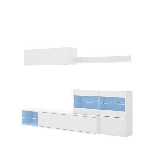 Ventanal de madera practicable de 80x80cm 27 Mueble de salón hebe blanco brillo 180x260x41 cm