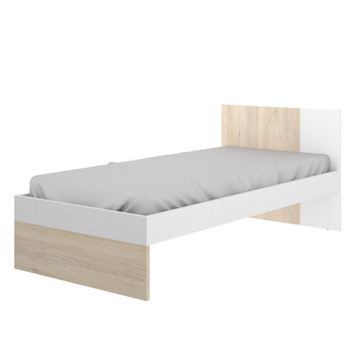 Estructura de cama dabih natural y blanco 190x90 cm
