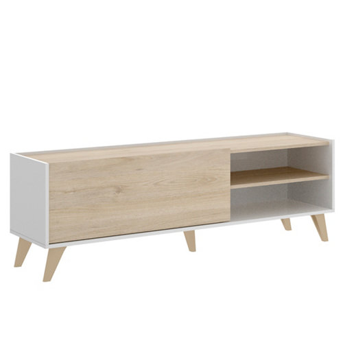 Mueble de tv nela natural y blanco 47x155x43 cm