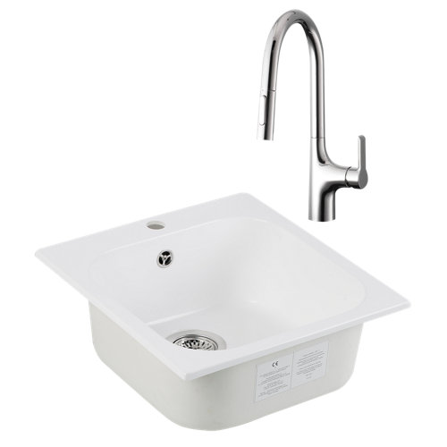 Conjunto fregadero palma 45 5 x 48 5 cm y grifo caño extraible fanny