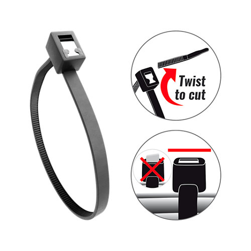 Set de 20 bridas autocortantes negras de 280 mm