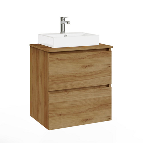 Mueble de baño con lavabo ocean marrón 60x46 cm de la marca ARTYSAN en acabado de color Marrón fabricado en Aglomerado de particulas