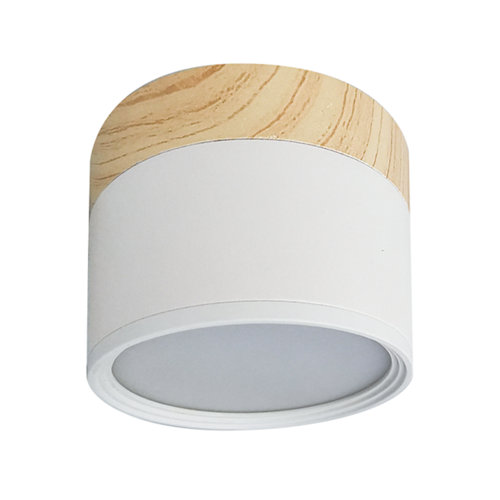 Foco superficie redondo 749 lúmen 4000k madera/ blanco