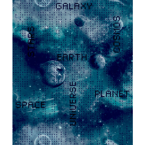 Papel pintado vinílico sin pvc frases ecológico galaxia azul