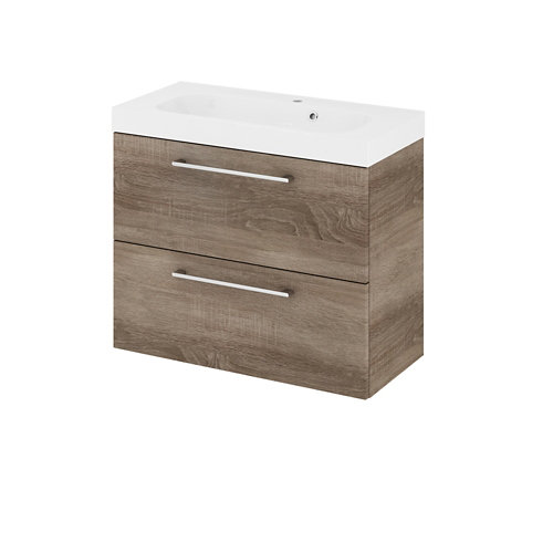 Mueble de baño con lavabo remix 75x33 cm de la marca Blanca / Sin definir en acabado de color Gris / plata fabricado en Aglomerado