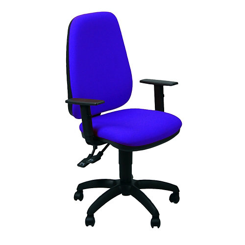 Silla de escritorio sincro tete color azul con reposabrazos ajustables