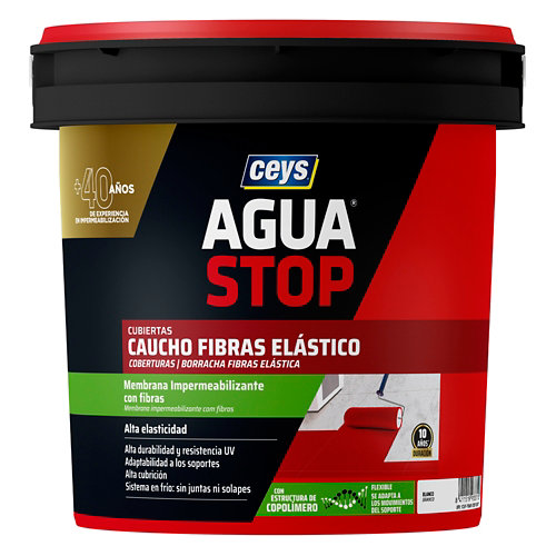 Pintura impermeabilizante cubiertas aguastop ceys caucho 1kg blanco