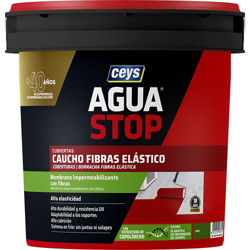 Pintura impermeabilizante cubiertas aguastop ceys caucho 1kg verde