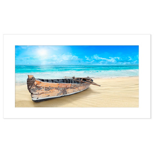 Pintura impresa brillo bote anclado m/bl 80x140cm