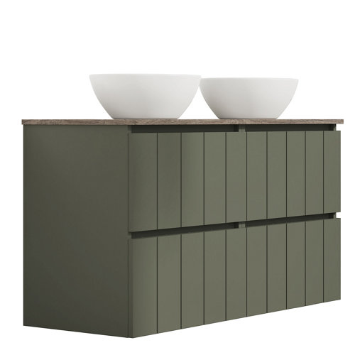 Mueble de baño con lavabo terra verde 120x45 cm de la marca ARTYSAN en acabado de color Verde fabricado en Aglomerado de particulas