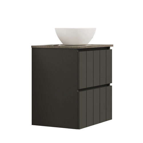 Mueble de baño con lavabo terra gris oscuro 60x45 cm de la marca ARTYSAN en acabado de color Gris / plata fabricado en Aglomerado de particulas