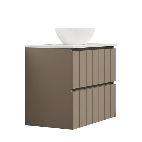 Mueble de baño con lavabo terra topo mate 80x45 cm de la marca ARTYSAN en acabado de color Marrón fabricado en Aglomerado de particulas