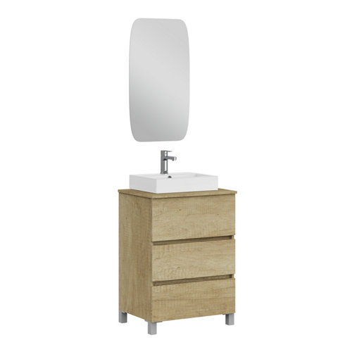 Conjunto de baño trio 60 3c nature de la marca ARTYSAN en acabado de color Marrón fabricado en Aglomerado de particulas