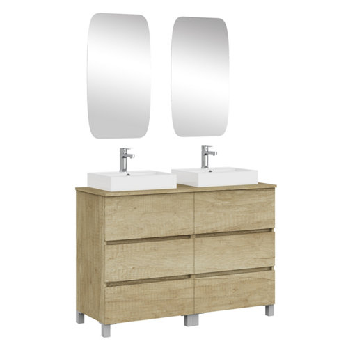 Conjunto de baño trio 120 3c nature de la marca ARTYSAN en acabado de color Marrón fabricado en Aglomerado de particulas