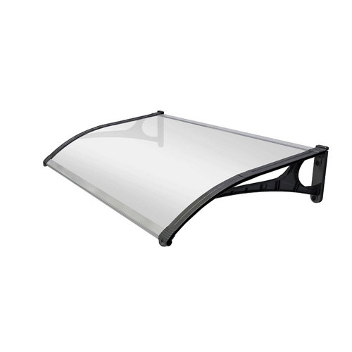 Marquesina de pvc/aluminio evo 120x80cm negro/transparente