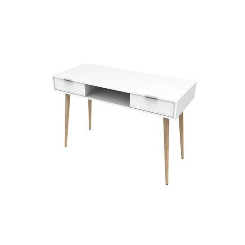 Mesa escritorio snow blanco y roble 120x50x84 cm