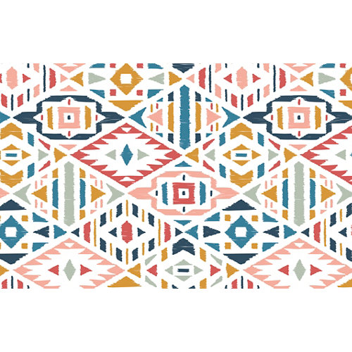 Alfombra interior/exterior pvc etnicos color multicolor 48x75cm